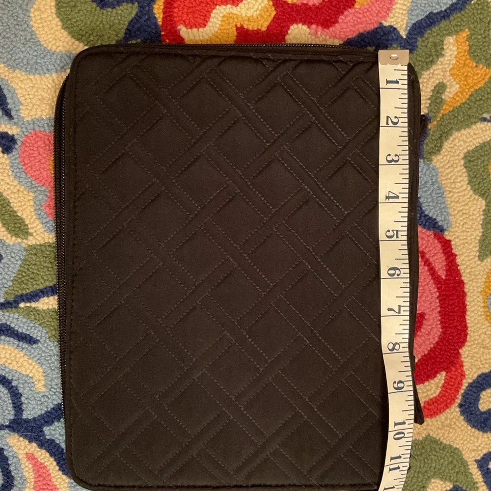 Vera Bradley Black Quilted Tablet / Document Organizer Portfolio NWT